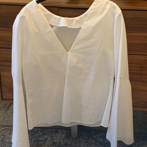 White cotton top w/ bell sleeves